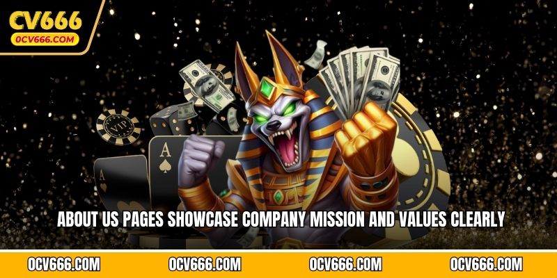 About us pages showcase company mission and values clearly