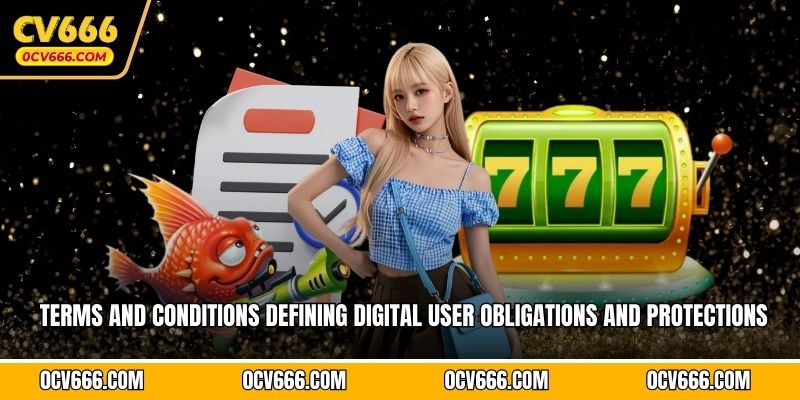 Terms and conditions defining digital user obligations and protections
