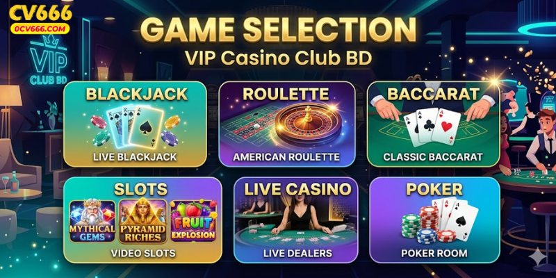 Game Selection at VIP casino club BD