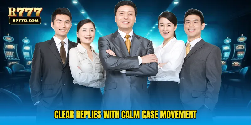 Clear replies with calm case movement