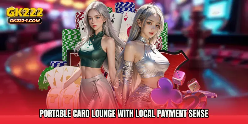 Portable card lounge with local payment sense