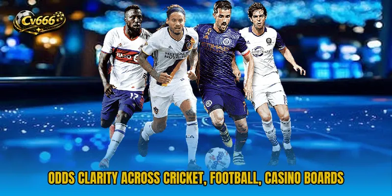 Odds clarity across cricket, football, casino boards